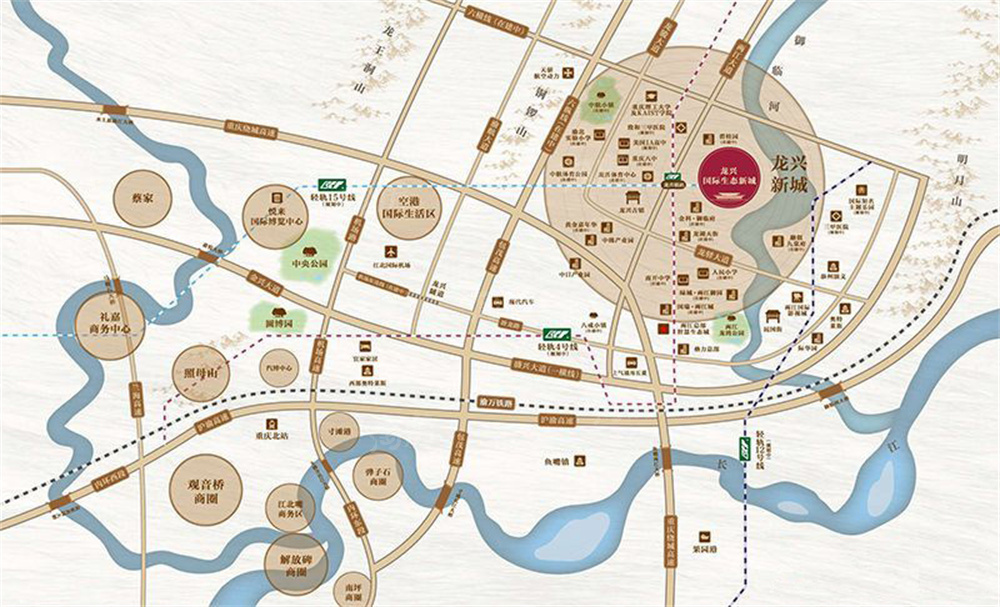 龙兴 · 国际生态新城位置图