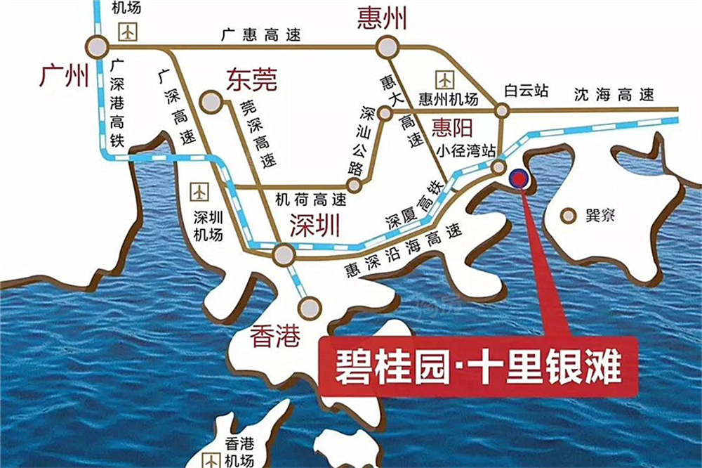 碧桂园十里银滩·维港半岛位置图