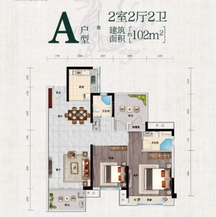 花滩奥园原著2室2厅2卫
