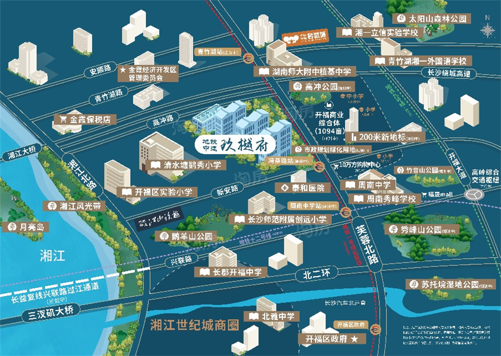 地铁中建·玖樾府位置图