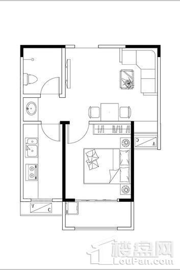 帕克公馆49.5 1室1厅1卫1厨