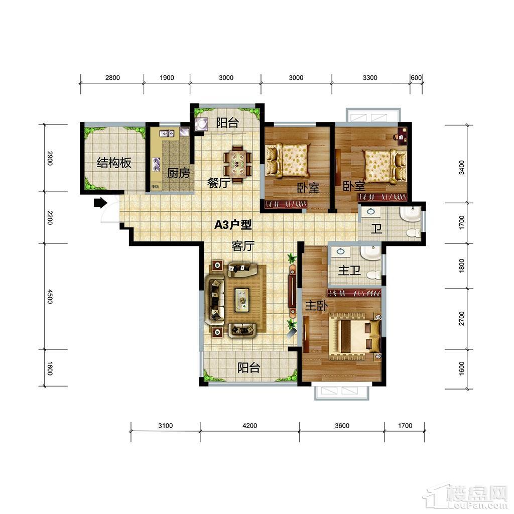 聚泰华府3室2厅2卫