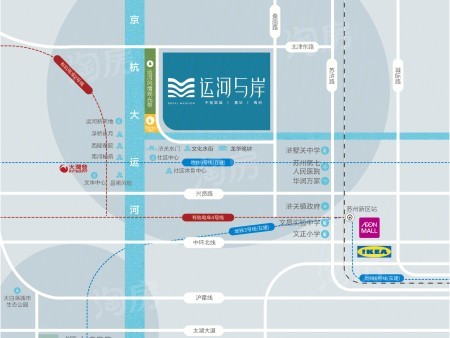 运河与岸位置图