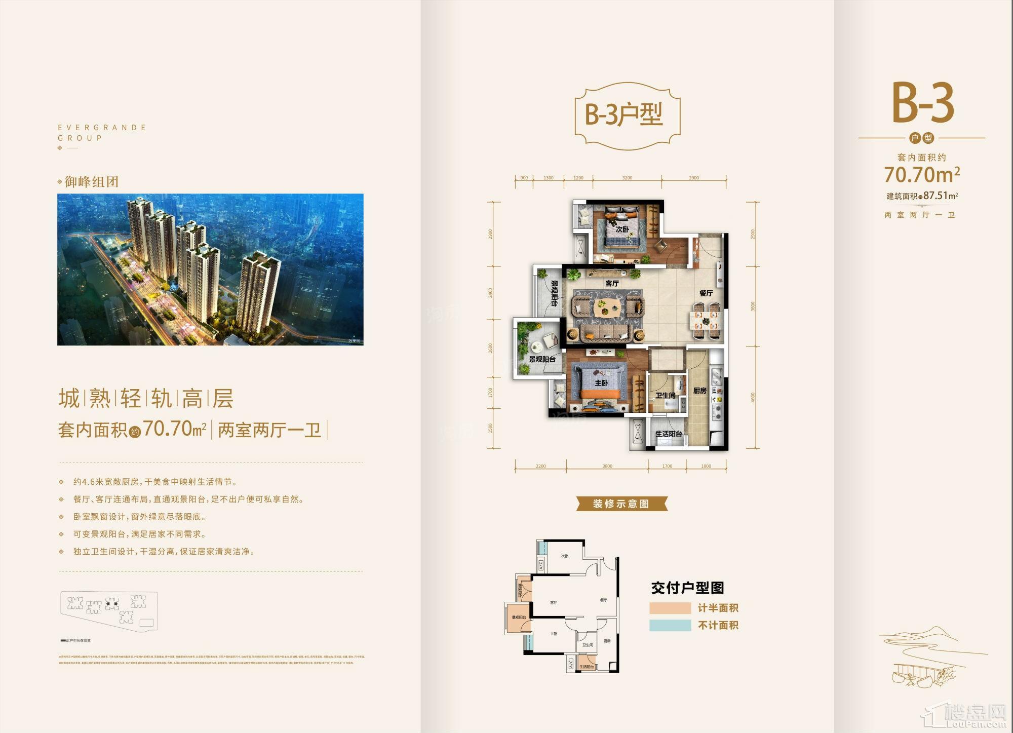 恒大轨道时代2室2厅1卫