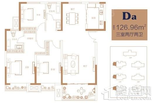 宝地·中央湿地Da户型 3室2厅2卫1厨
