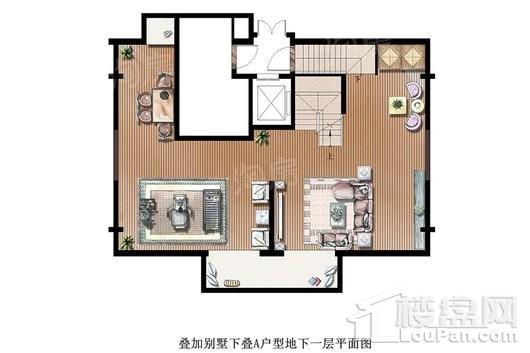 海上风华下叠A户型地下一层 3室2厅2卫1厨