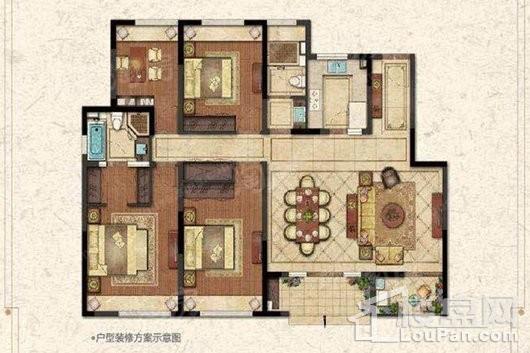 森兰名轩二期B-1户型 4室2厅2卫1厨
