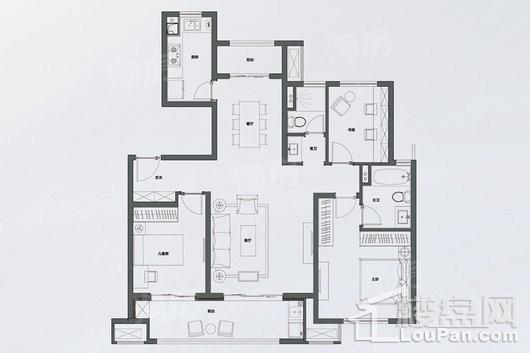 万科·新都会Y3-2户型 3室2厅2卫1厨