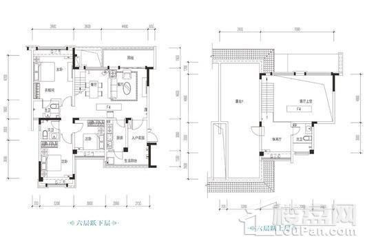 恒大银海湖洋房F4户型六跃七层 3室3厅3卫1厨