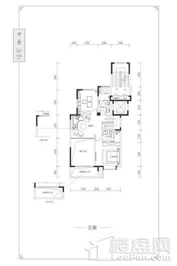 富力山熙雅轩户型三层 3室3厅3卫1厨
