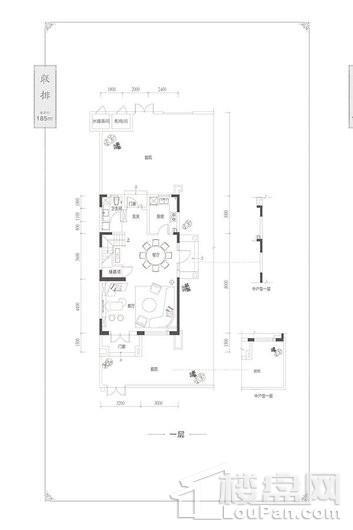 富力山院仕庭户型一层 4室2厅2卫1厨
