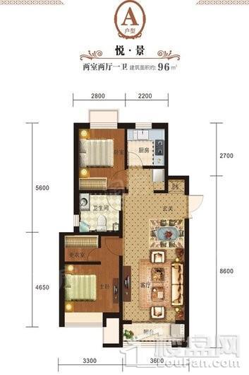 国际旅游港中央首府悦·景 2室2厅1卫1厨