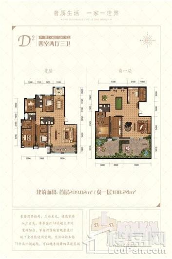 方恒·尚御府D2户型 4室2厅3卫1厨