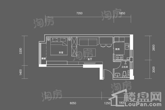 东瑞·创意街G户型 1室1厅1卫1厨