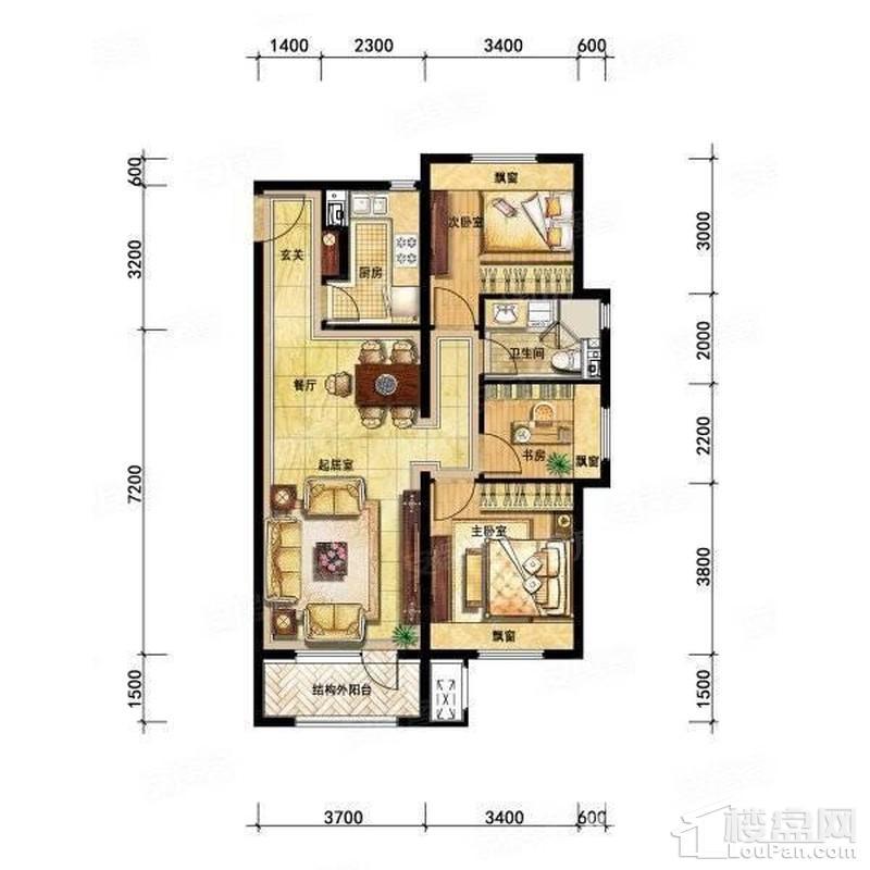 融创臻园3室2厅1卫