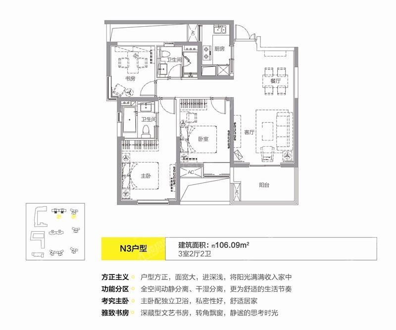 时代新世界2-3# N3户型