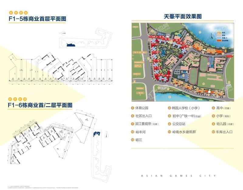 F1-5栋商业首层平面图、F1-6栋商业首/二层平面图