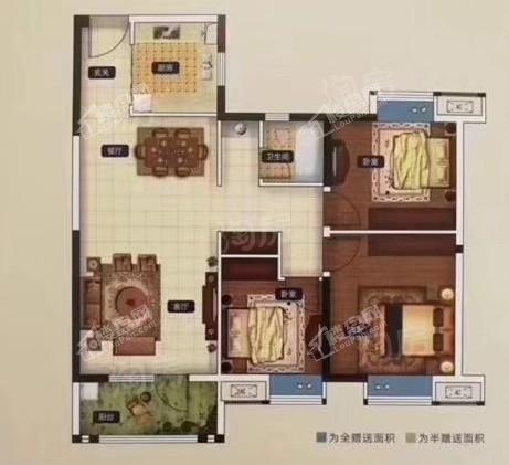城投瀚城璞岸3室2厅1卫