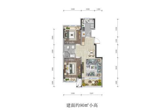 华润置地长安里2室2厅1卫