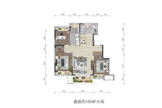 华润置地长安里3室2厅1卫