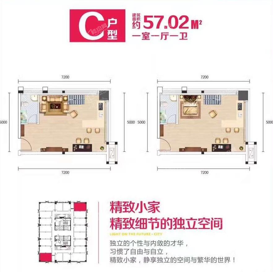 佳柏现代城 1居室