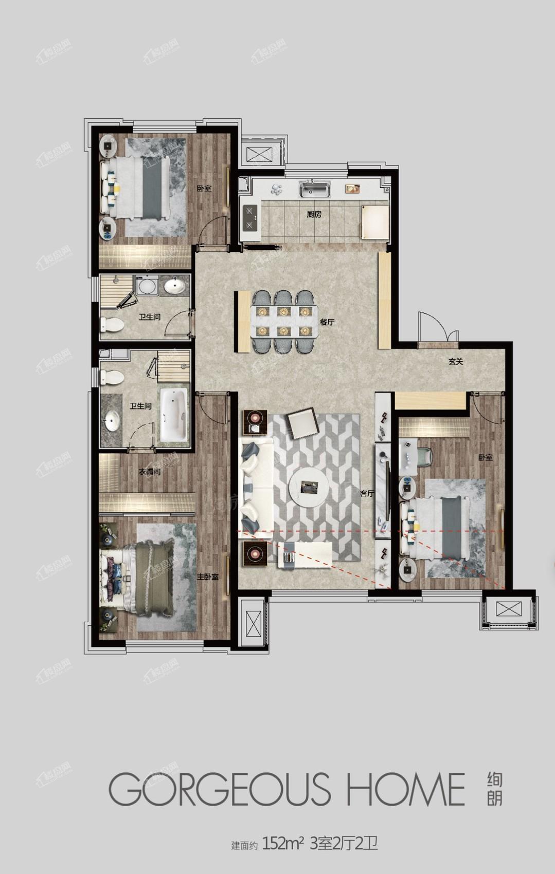 中海和平之门GHOUSE天际3室2厅2卫