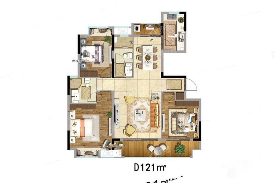 绿地悦滨江3室2厅2卫