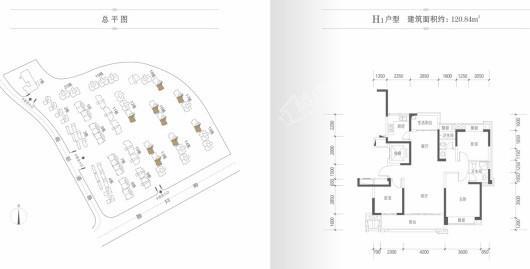 竹径悦山H1户型 3室2厅2卫1厨