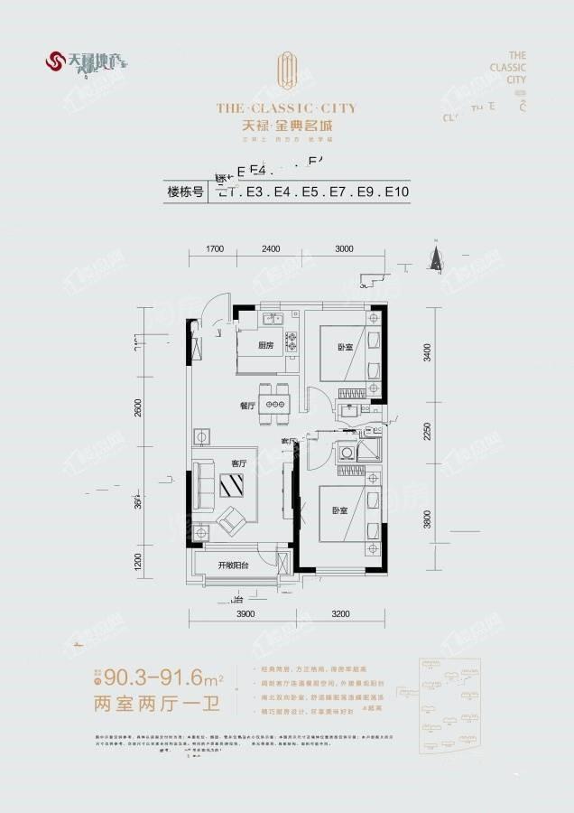 天禄·金典名城2室2厅1卫