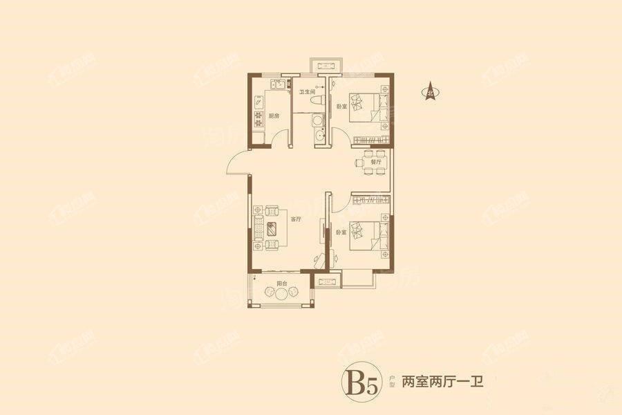 2室2厅1卫88平