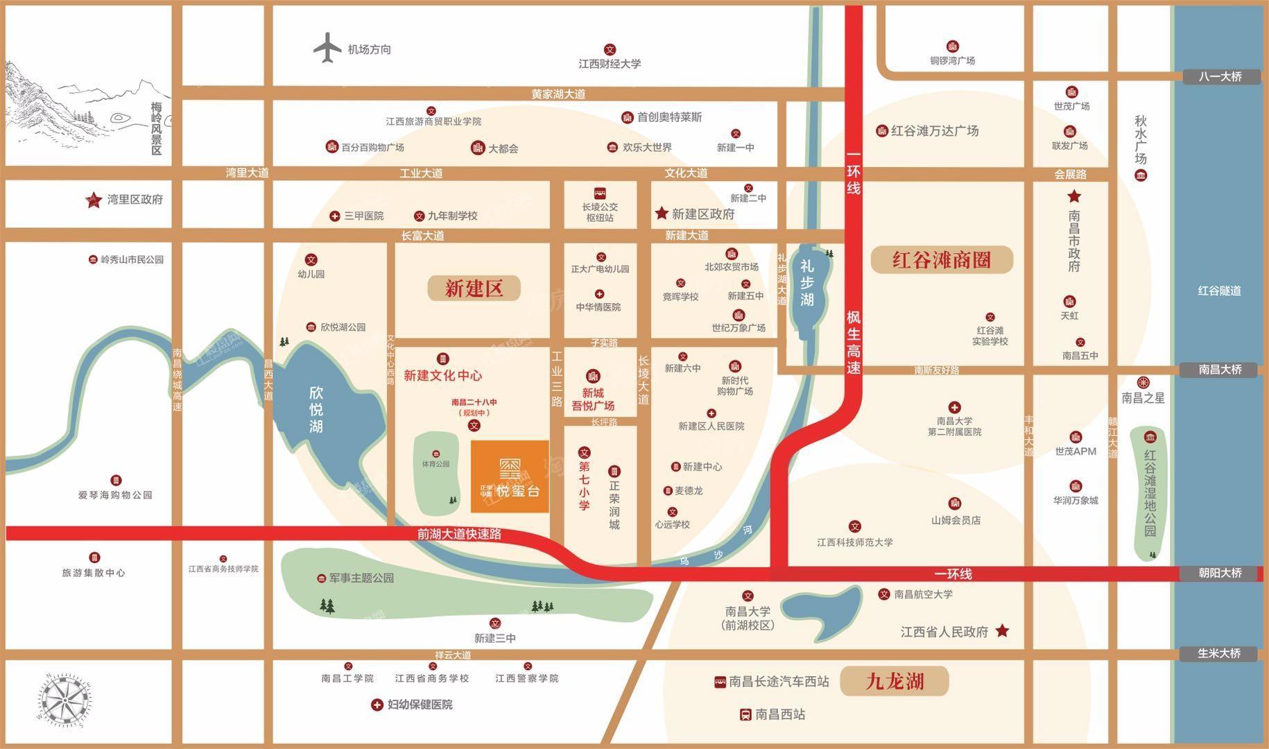 正荣中奥悦玺台位置图