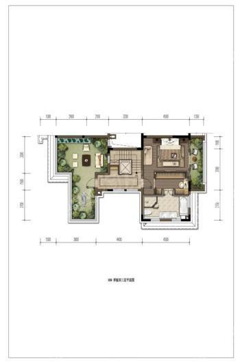 俊峰·山万里88#样板间 3F平面 6室3厅6卫1厨