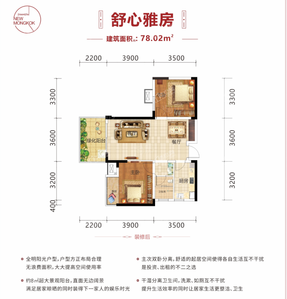 彰泰新旺角2室2厅1卫