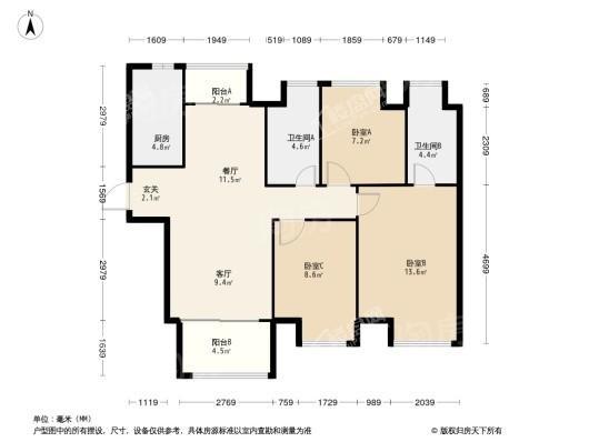 奥体金茂悦3室2厅2卫