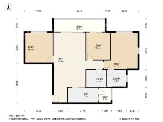 金科天壹府3居室户型图