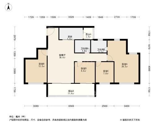 金科天壹府4居室户型图