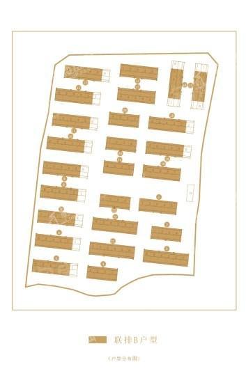 龙湖·長滩原麓二期联排B户型楼栋分布 4室2厅3卫1厨
