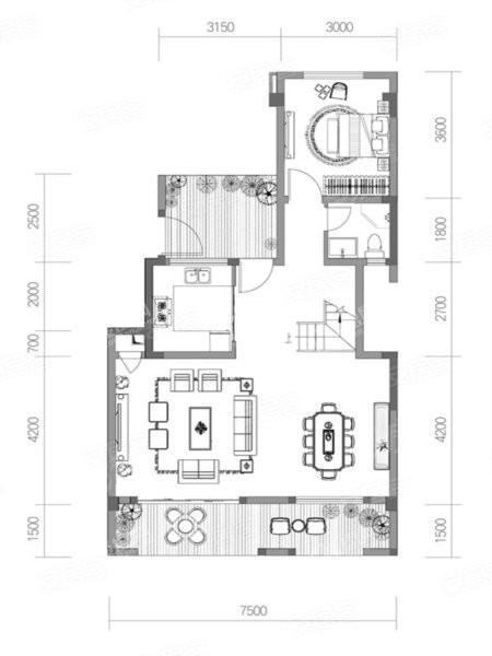 B1叠拼， 叠加别墅， 建筑面积约143.00平米