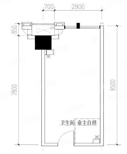 B户型， 公寓， 建筑面积约62.00平米