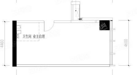 B户型， 公寓， 建筑面积约42.78平米