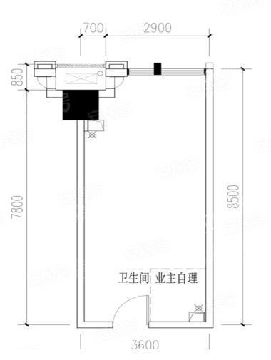 A户型， 公寓， 建筑面积约78.19平米