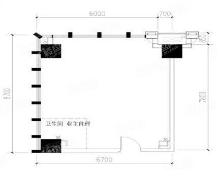 C户型， 公寓， 建筑面积约62.44平米