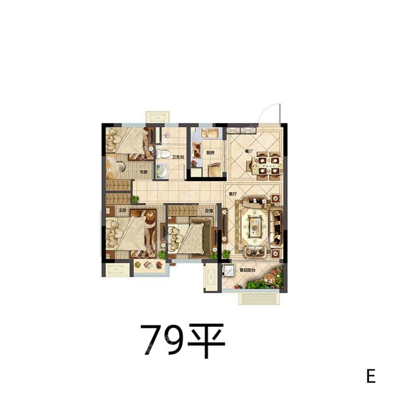 世茂金科云璟樾城3室2厅1卫
