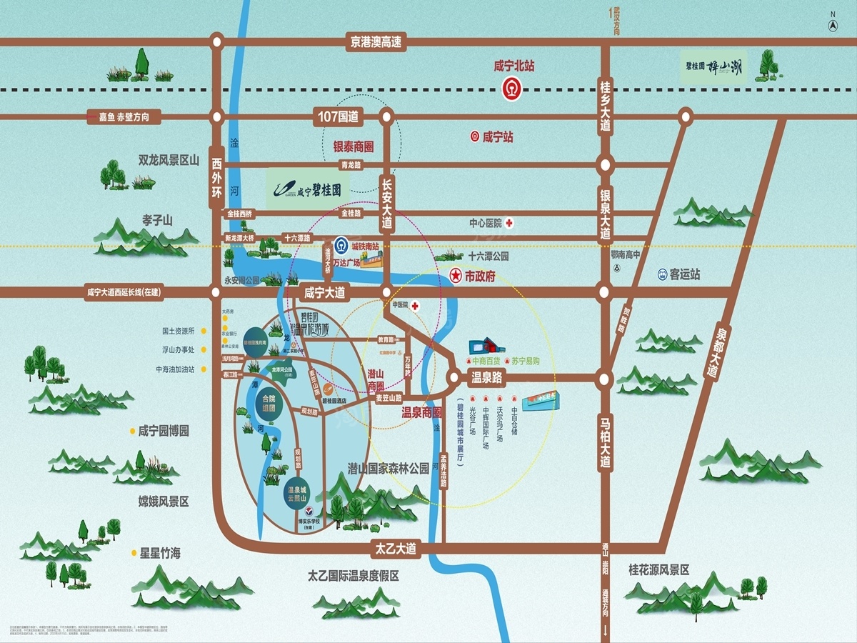 碧桂园咸宁温泉旅游城位置图