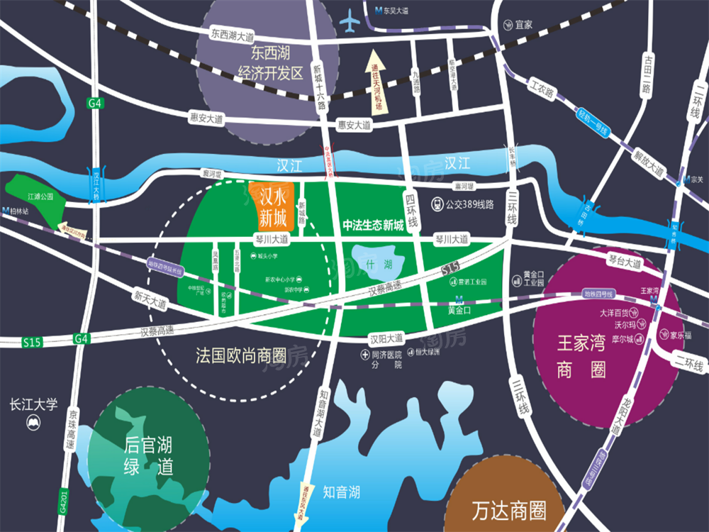 汉水新城中法印象位置图