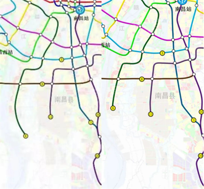 部分線路有調整南昌市軌道交通線網規劃公佈