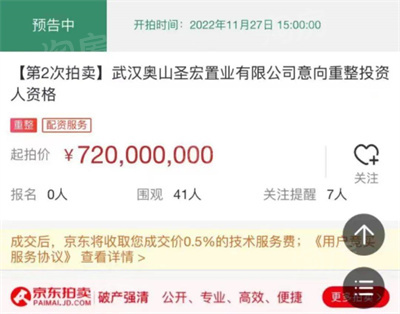 起价7.2亿元！武汉东西湖一破产房企再遭流拍！