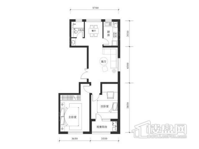 朗诗国际街区II“自由版”户型B2+