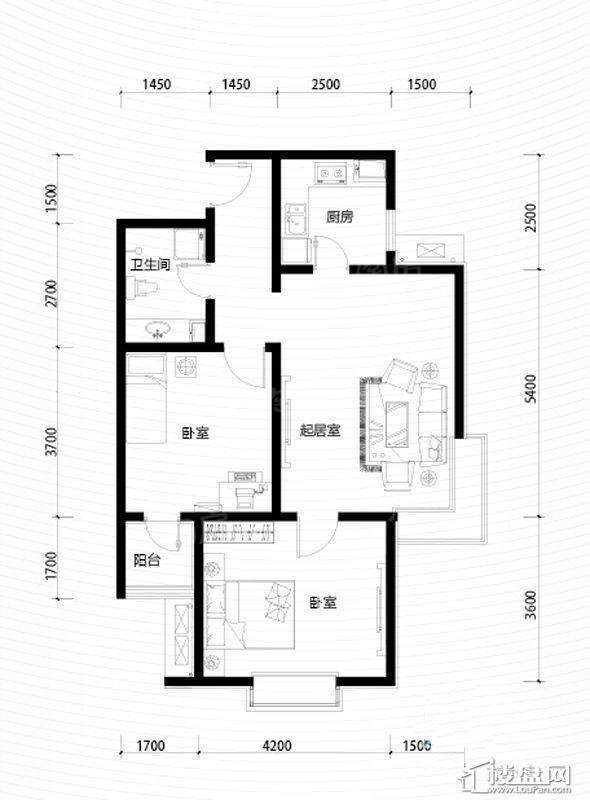 三期高层20号楼标准层C1户型