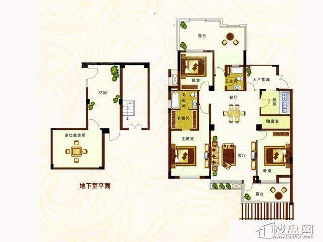 四期花园里F-26 三层户型3室2厅2卫1厨 133.75㎡